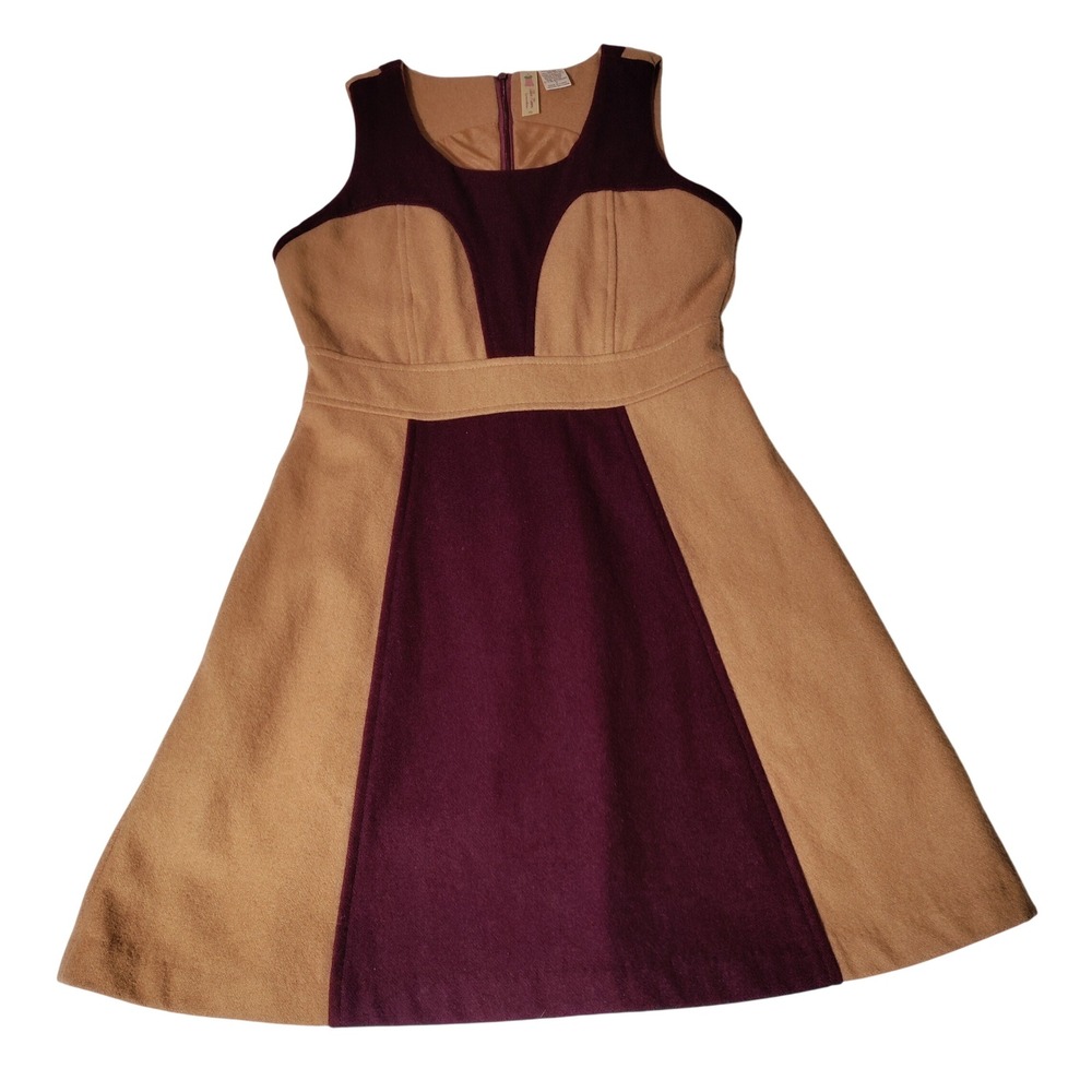 Alice Moon Wool Blend Colorblock Fit & Flare Dress Womens Medium